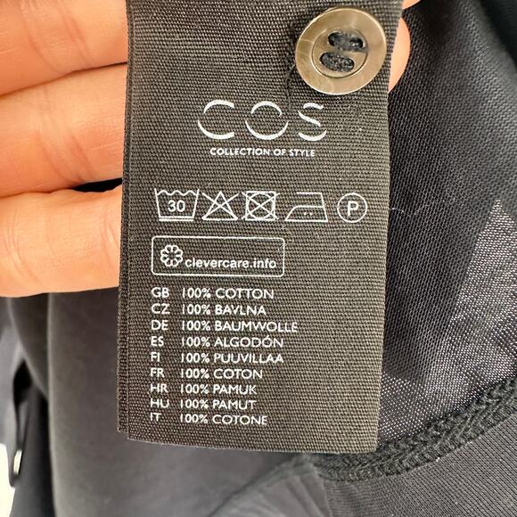 COS Men's Cotton Button Down Navy Shirt // XL - Picture 4 of 5